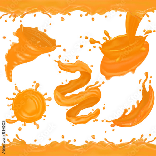 Orange Splashes Set