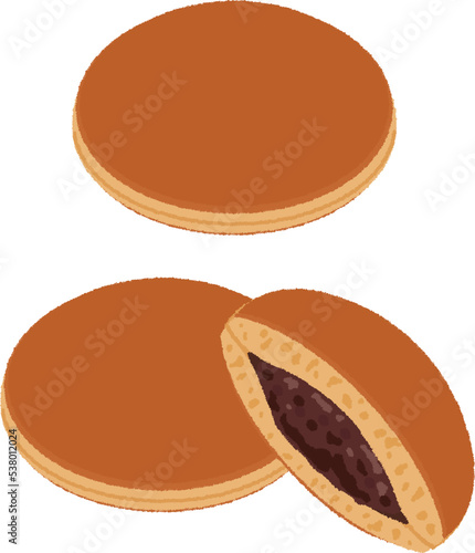 どら焼きのイラスト