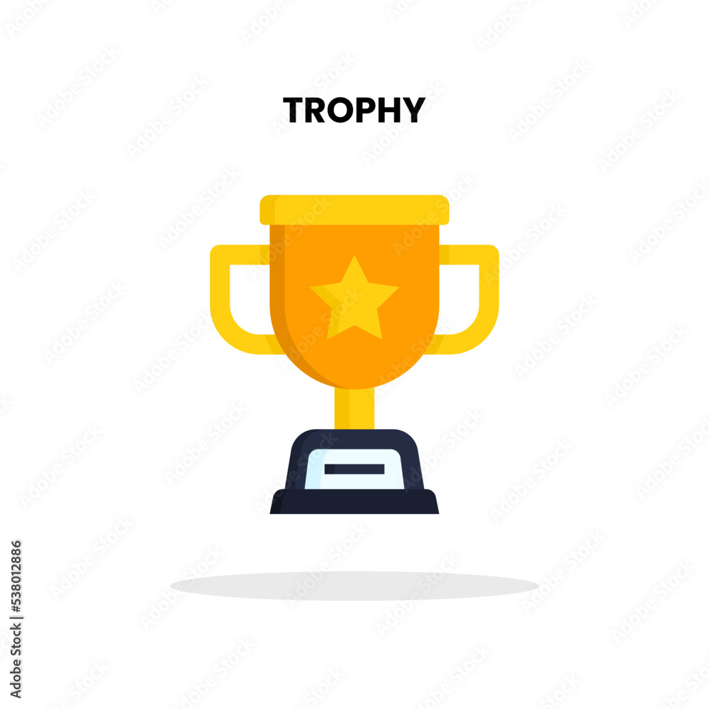 Trophy flat icon. Vector illustration on white background. Trophy flat icon. Vector illustration on white background.