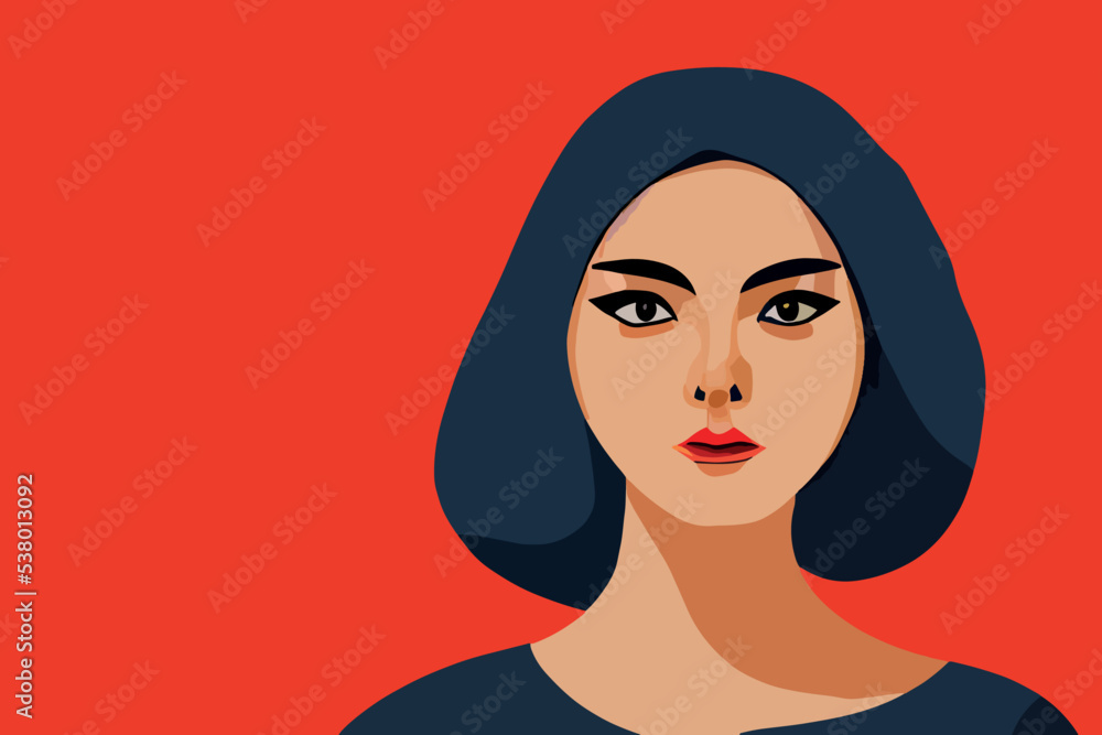 An Iranian girl without a hijab. Protest of women in Iran
An Iranian girl without a hijab. Protest of women in Iran