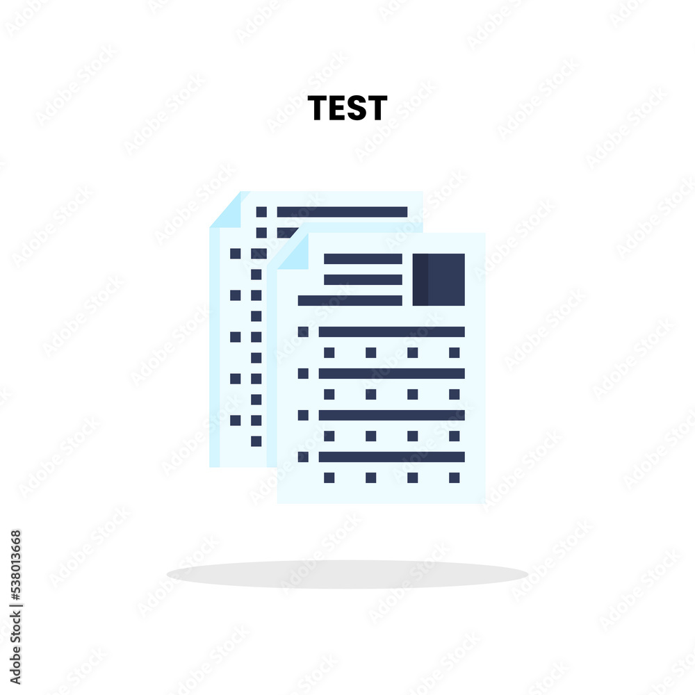 Test flat icon. Vector illustration on white background. Test flat icon. Vector illustration on white background.