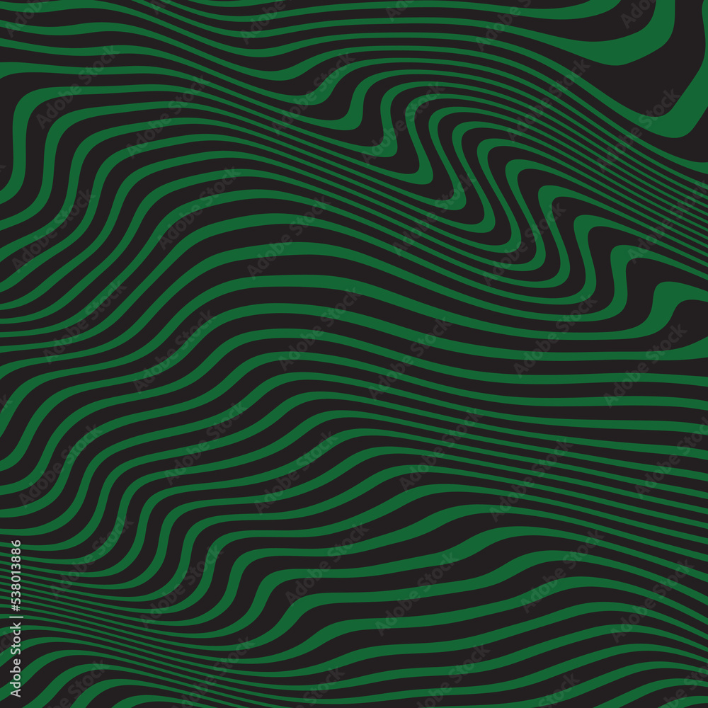 Black end green line wave abstract background