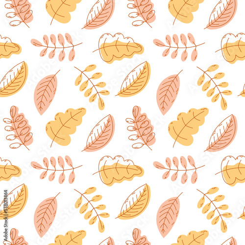 Seamless pattern with autumn leaves. Perfect for wallpaper, gift paper, pattern, web page background, autumn greeting cards.