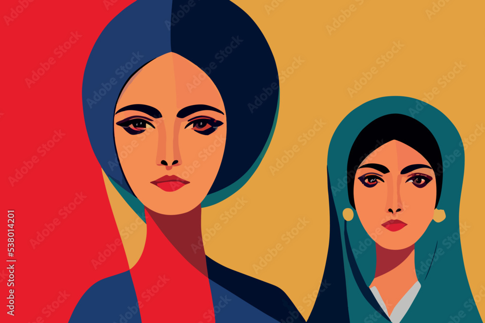 Image of two Iranian girls wearing hijab. protests in Iran
Image of two Iranian girls wearing hijab. protests in Iran