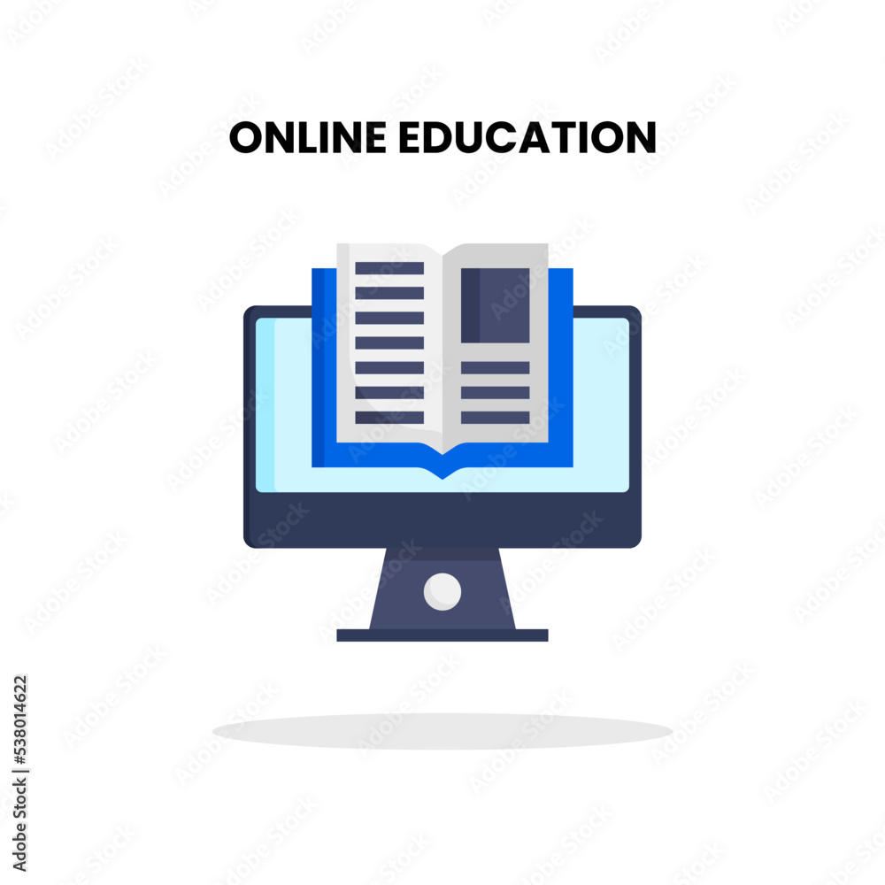Online Education flat icon. Vector illustration on white background. Online Education flat icon. Vector illustration on white background.