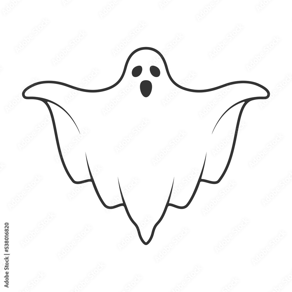 Ghost graphic icon. Ghost sign isolated on white background. Vector illustration Ghost graphic icon. Ghost sign isolated on white background. Vector illustration