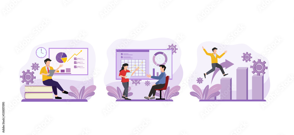 Flat Business Bundle Design Illustration Flat Business Bundle Design Illustration