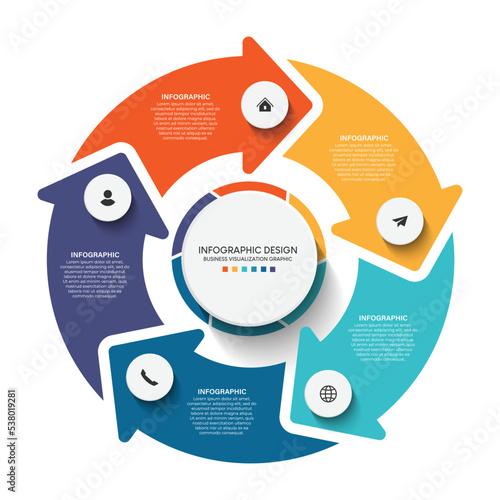 Steps business timeline process infographic template design with icons