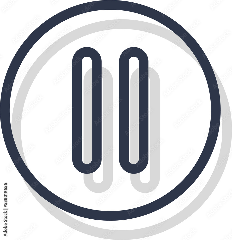 Pause icon for media player button interface. Video and audio player navigations symbol in line design style. Pause icon for media player button interface. Video and audio player navigations symbol in line design style.