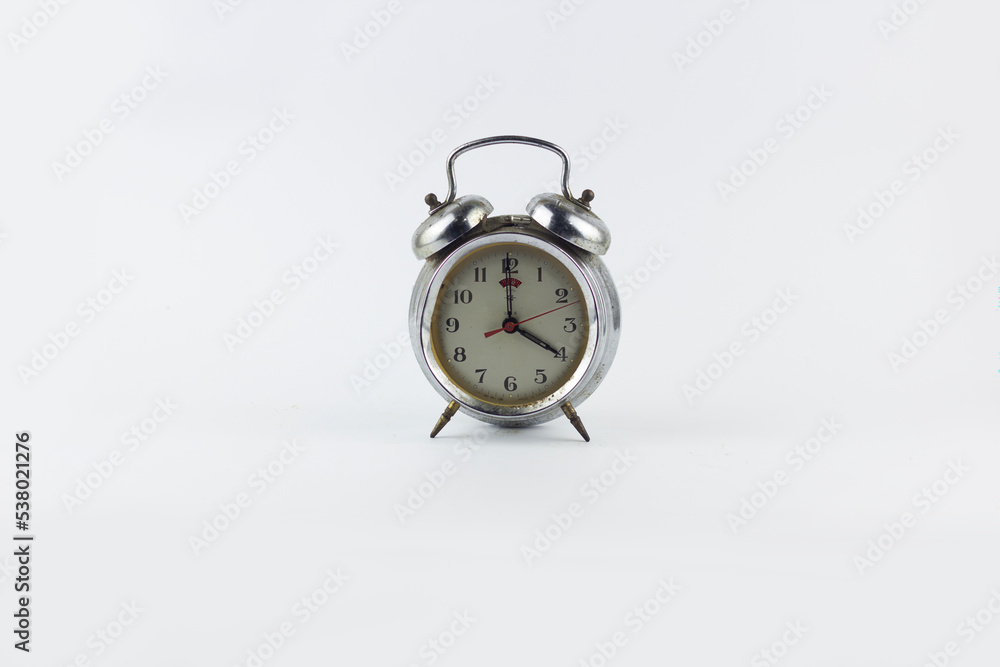 classic clock alarm isolated at white background classic clock alarm isolated at white background