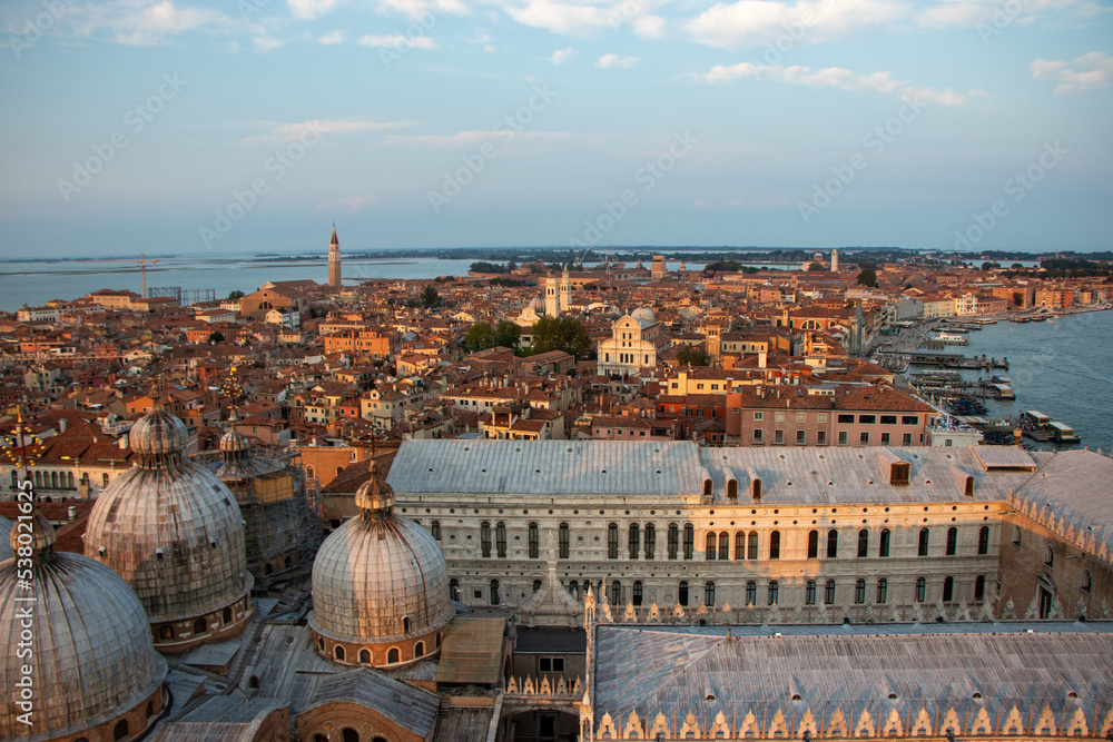 Venice at sunset in the summer 