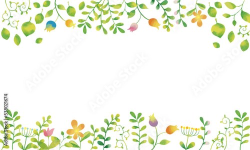 北欧風　レトロな草花フレーム3 Scandinavian Style Series:Watercolor Floral Mini Frames