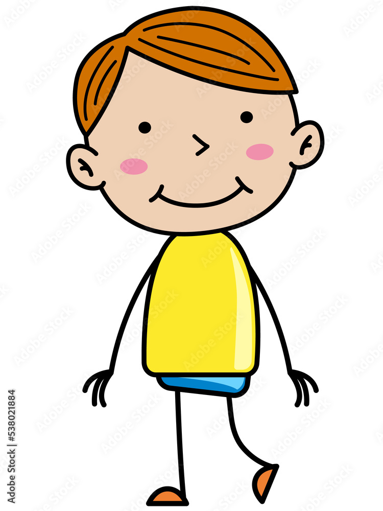 Boy Children, Simple doodle cartoon color Boy Children, Simple doodle cartoon color