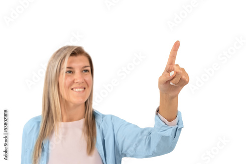 Wallpaper Mural Girl finger press copy space isolated Torontodigital.ca