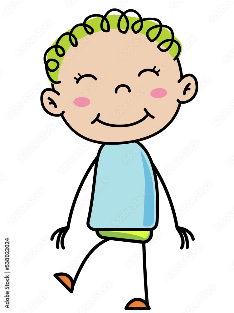 Boy Children, Simple doodle cartoon color