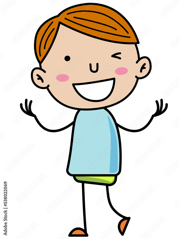 Boy Children, Simple doodle cartoon color