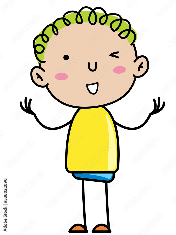 Boy Children, Simple doodle cartoon color Boy Children, Simple doodle cartoon color