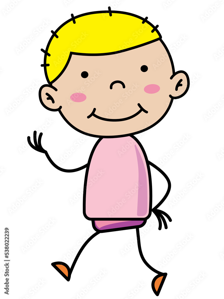 Boy Children, Simple doodle cartoon color Boy Children, Simple doodle cartoon color