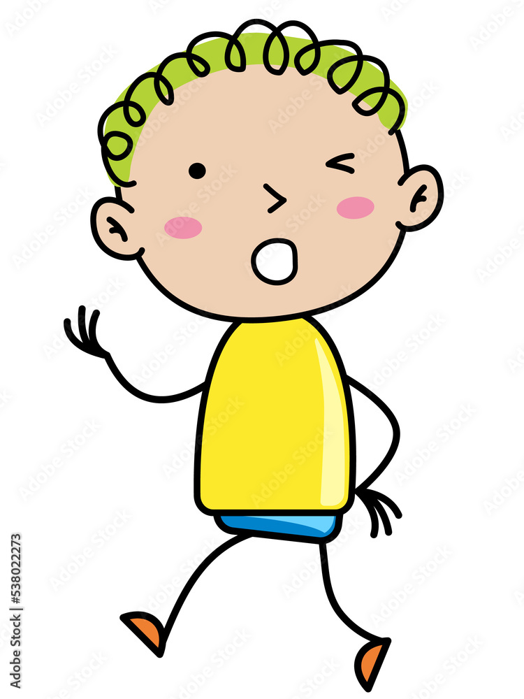 Boy Children, Simple doodle cartoon color Boy Children, Simple doodle cartoon color