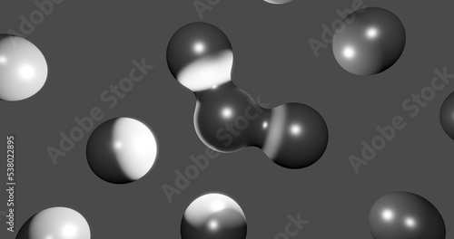 Render with gray and black spheres