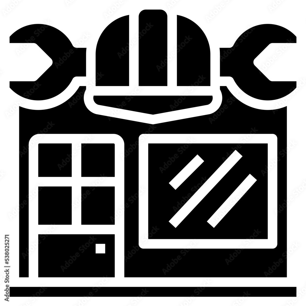 Mechanic shop icon symbol element Mechanic shop icon symbol element