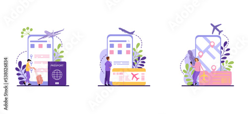 Travel Flat Bundle Design Illustration