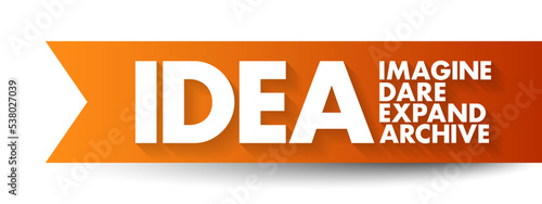IDEA - Imagine, Dare, Expand, Achieve acronym text, business concept background