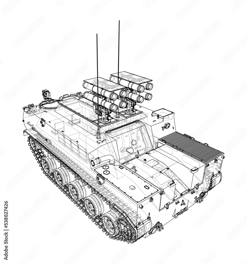Anti-tank armored car. Vector