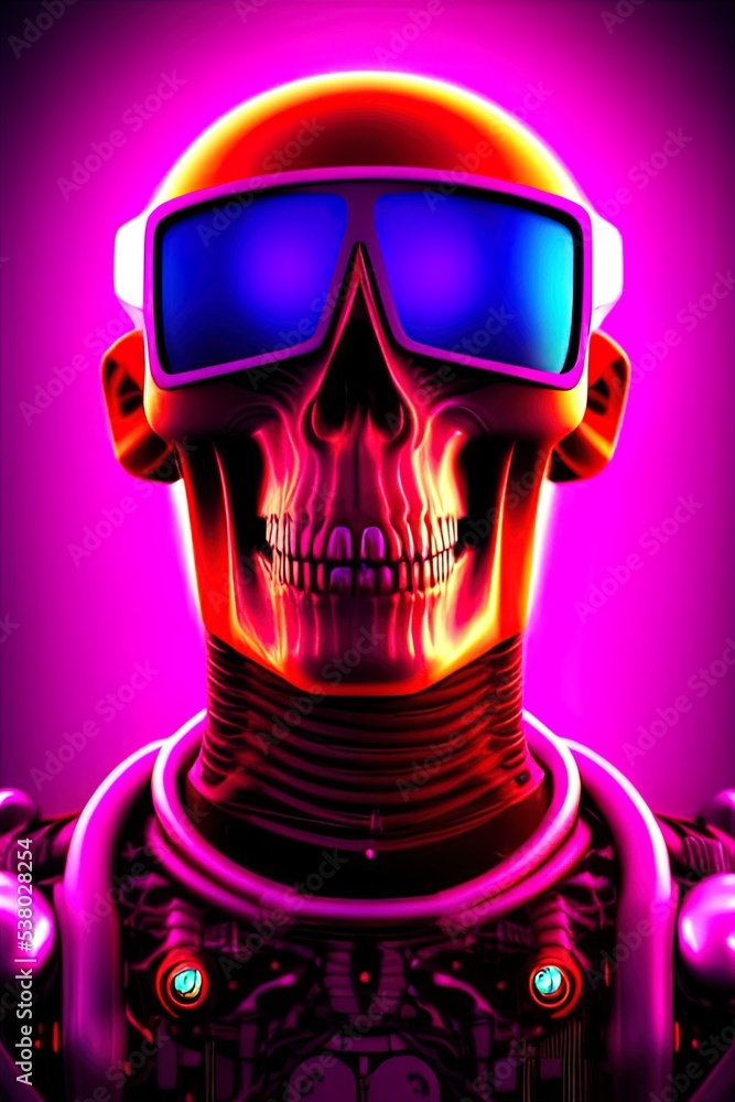 Skull avatar illustration in cyberpunk style Skull avatar illustration in cyberpunk style
