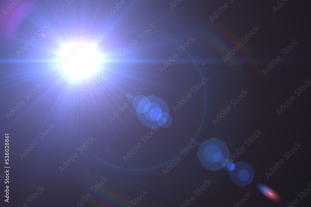 Natural, lens flare on the black background Natural, lens flare on the black background