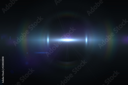 Natural, lens flare on the black background