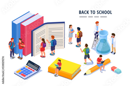 School Items Children Composition