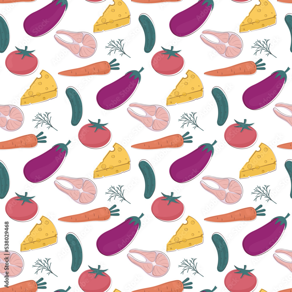 seamless pattern with doodle food seamless pattern with doodle food