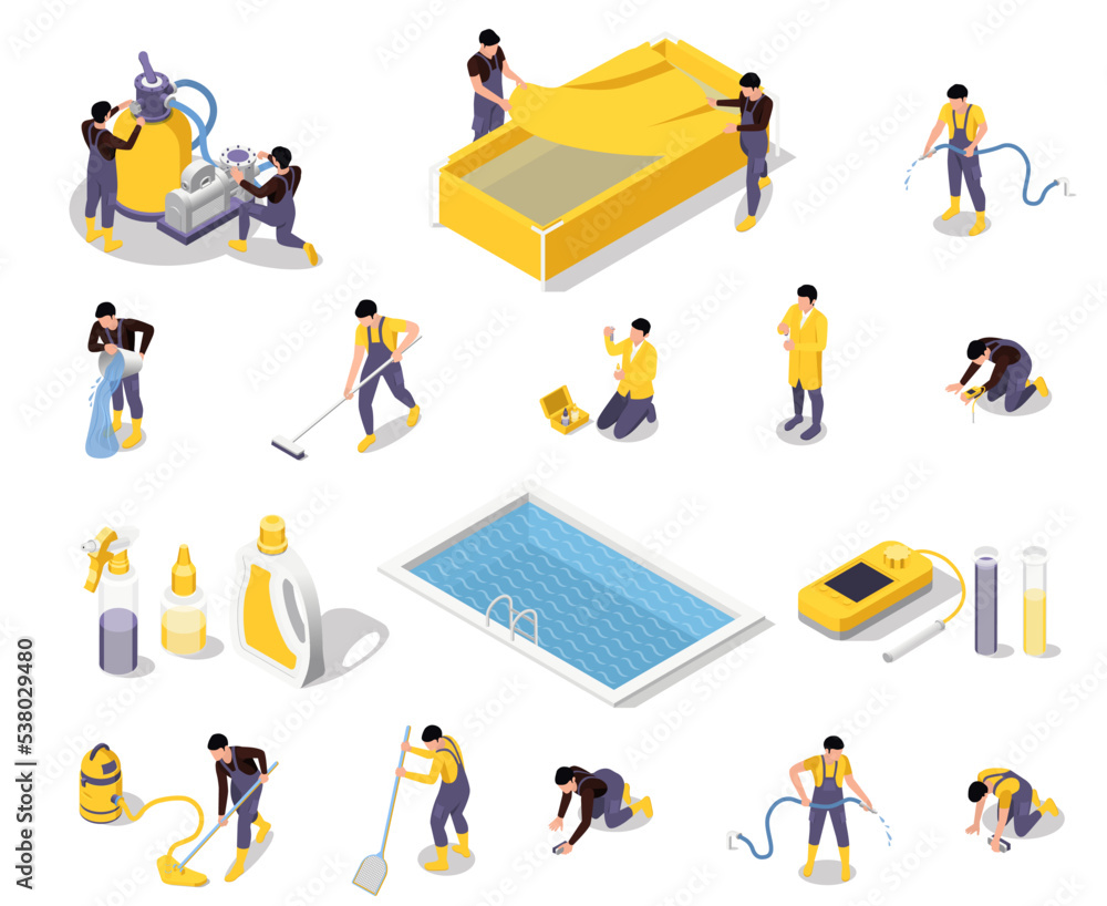 Fototapeta premium Swimming Pool Maintenance Icons
