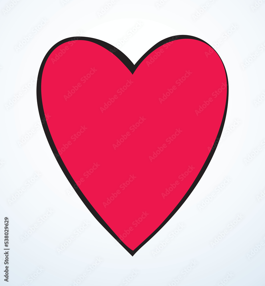 Heart symbol. Vector contour drawing Heart symbol. Vector contour drawing