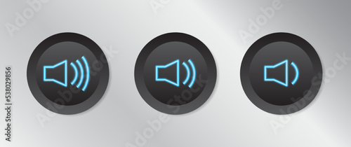 black 3d neon player keypad and technology illustration, sign and symbol