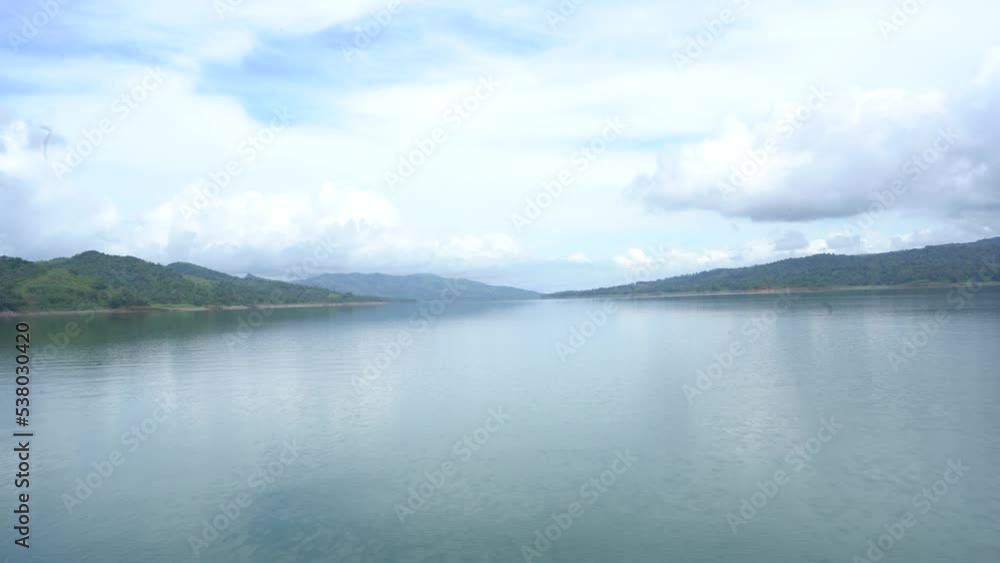 A wide and beautiful view of the Arenal lake in Costa Rica A wide and beautiful view of the Arenal lake in Costa Rica