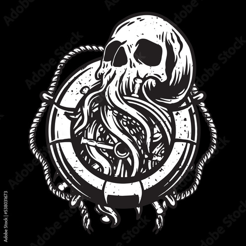 Nautical skull illustration