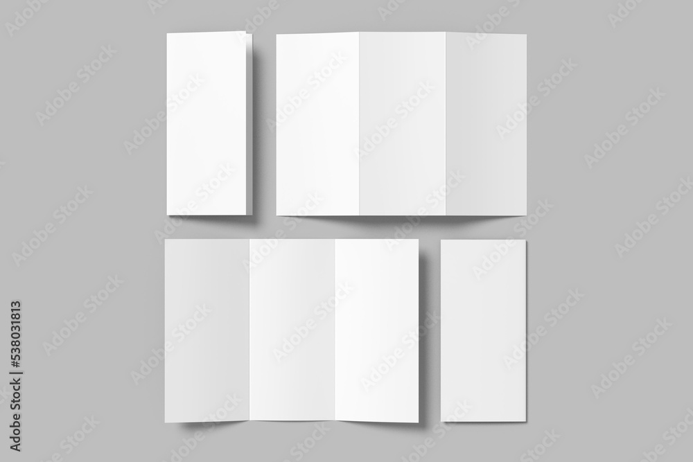 Trifold Brochure Blank Mockup Stock Illustration | Adobe Stock