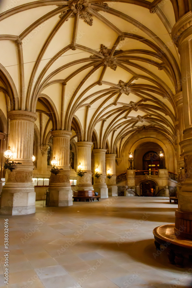 Interior of Hamburg city hall or Rathaus in Hamburg, Germany