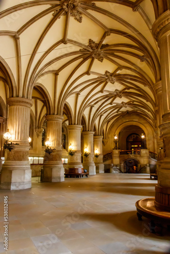 Interior of Hamburg city hall or Rathaus in Hamburg, Germany © olyasolodenko