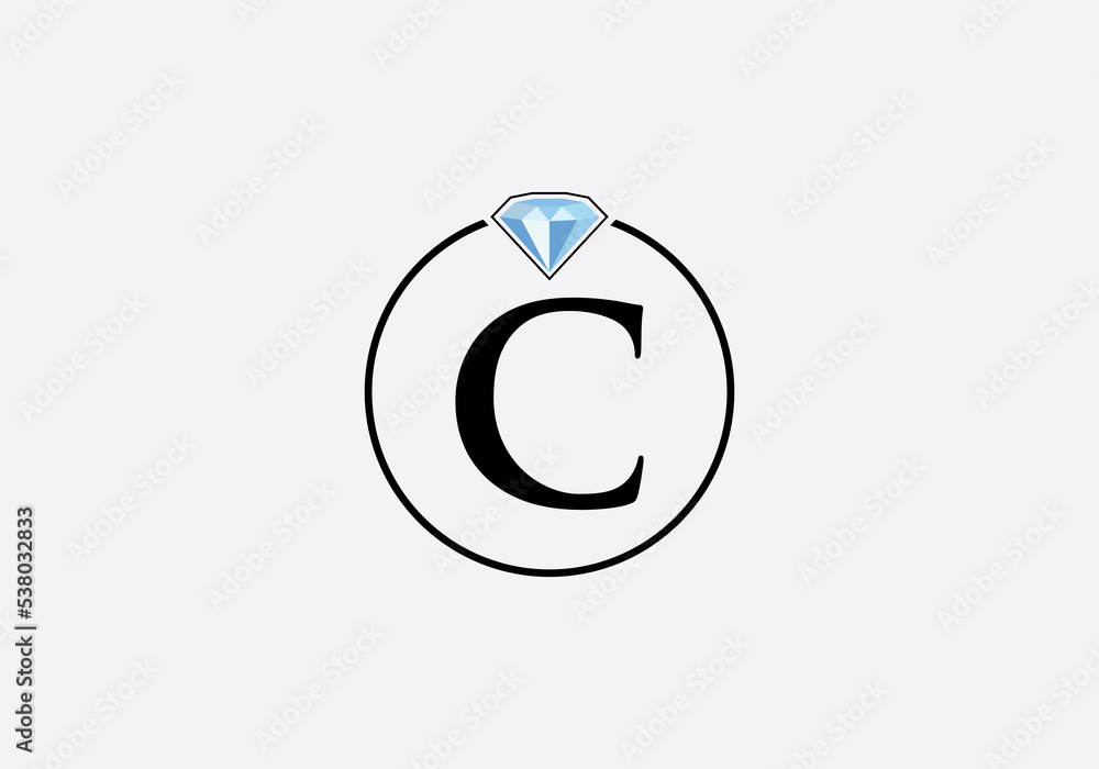 Diamond jewellery circle logo design with the letters Diamond jewellery circle logo design with the letters