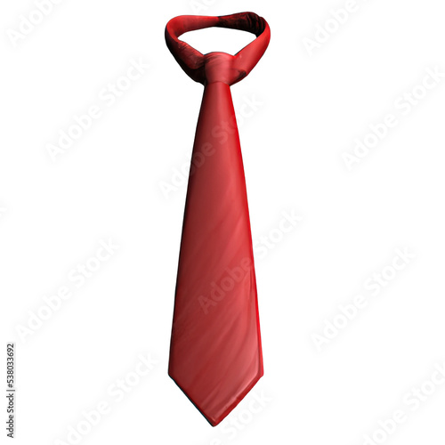 Red tie isolated 3d illustration