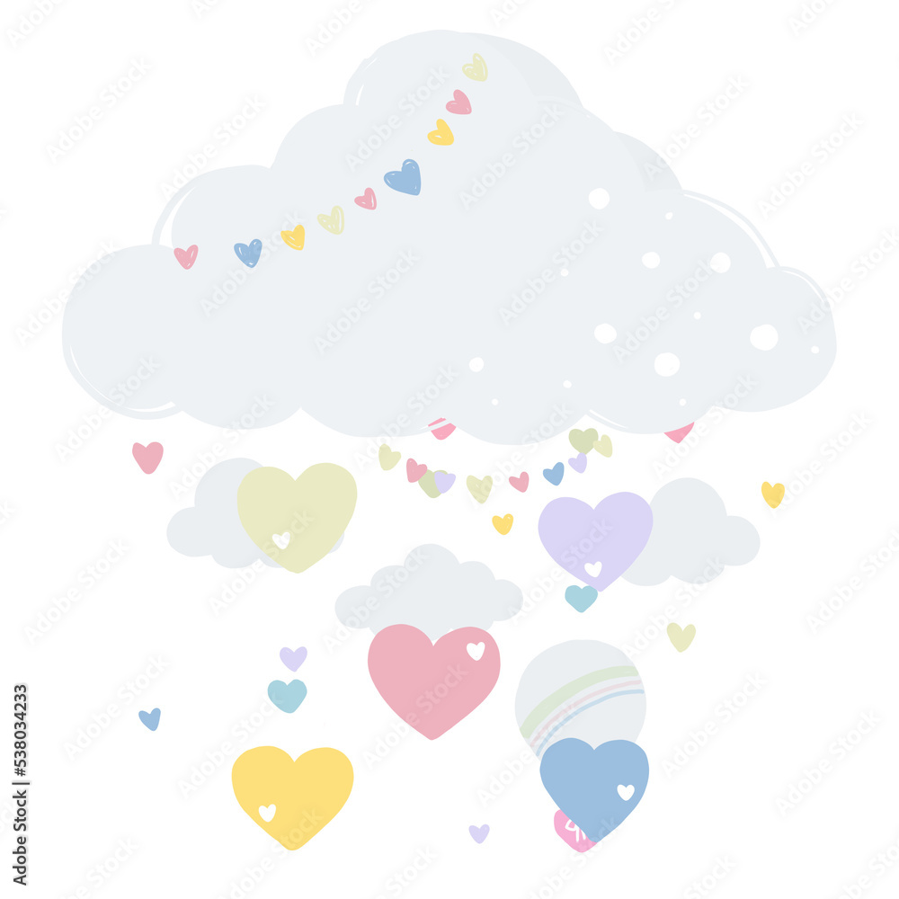 Cute cloud with heart 01 Cute cloud with heart 01