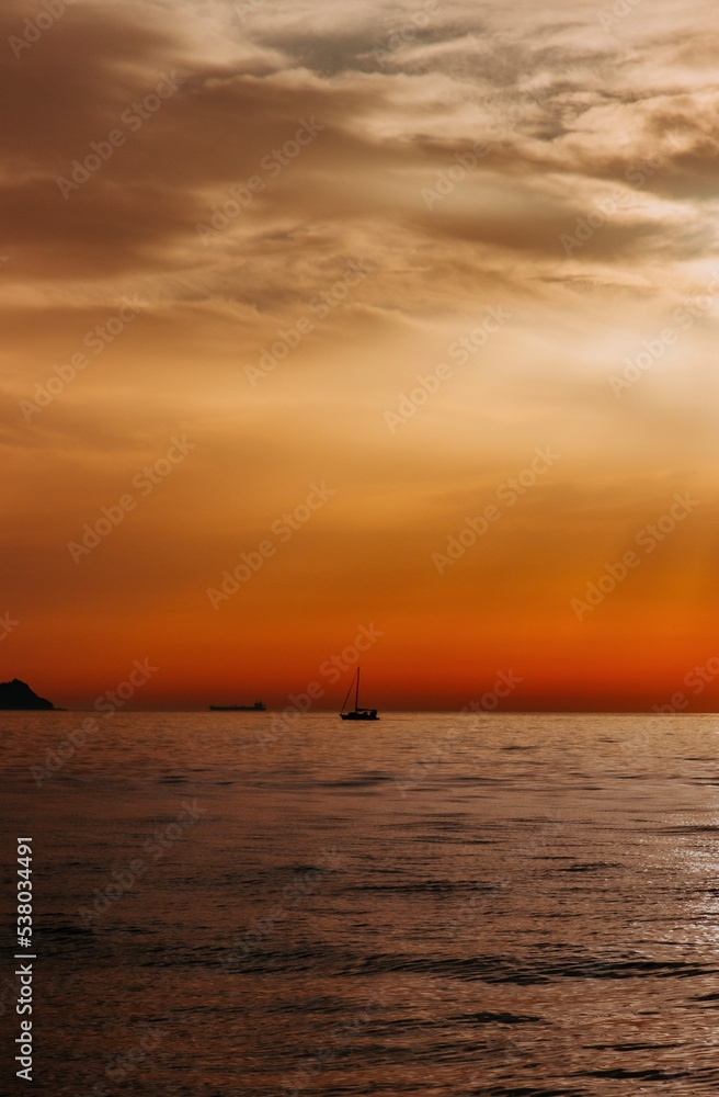 sunset over the sea sunset over the sea