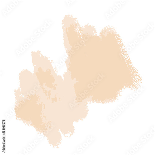 Orange or peach, beige paint spot without background.Vector brushstroke for backgrounds and other designs.
