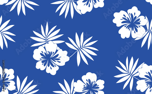 Seamless floral pattern based on traditional folk art ornaments. Colorful flowers on color background. Scandinavian style. Sweden nordic style. Vector illustration. Simple minimalistic pattern