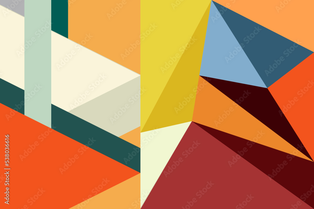 Modern geometric abstract background covers set. gradient shapes composition, punchy vector covers design