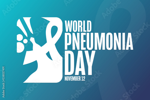 World Pneumonia Day. November 12. Holiday concept. Template for background, banner, card, poster with text inscription. Vector EPS10 illustration.