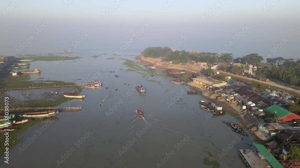 4K Aerial View of a River Dakatia Chandpur Bangladesh 4K Aerial View of a River Dakatia Chandpur Bangladesh